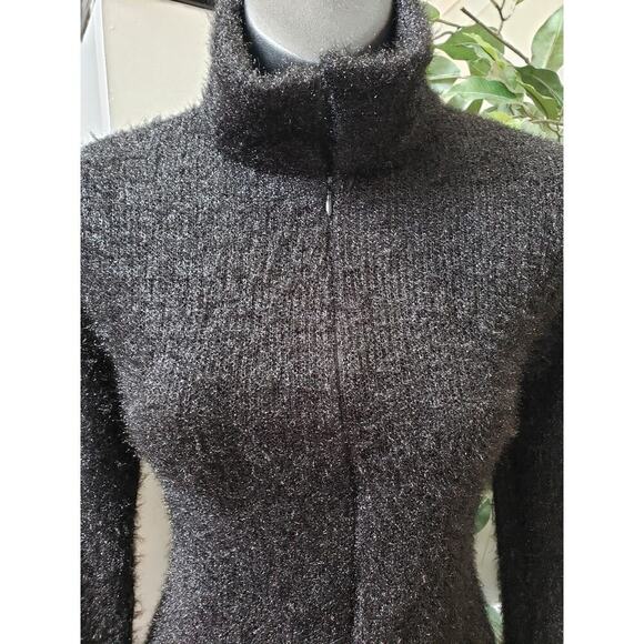 A3 Sweater Romper Women's Size Medium Black Knit Polyester Long Sleeve Full Zip - Picture 9 of 11